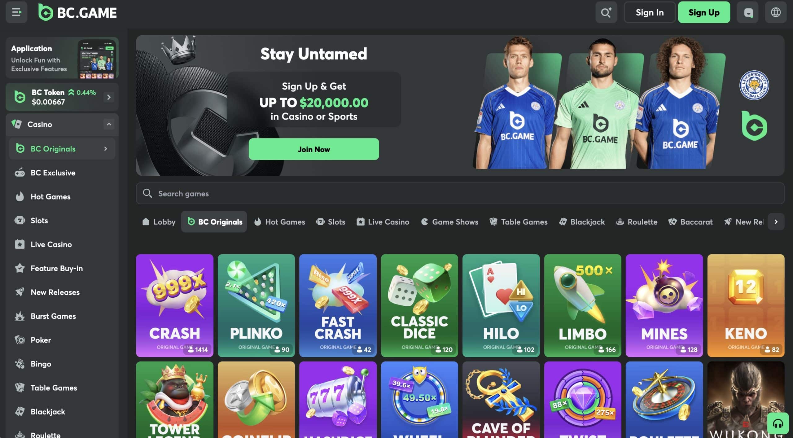 BC Game USDT Casino Site